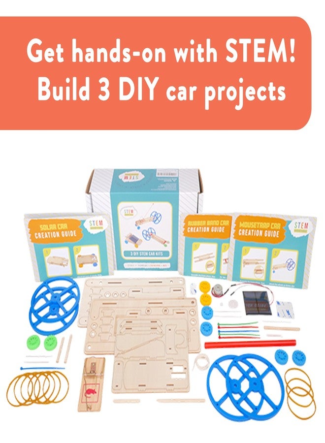 STEM Inventions STEM Kit - 3 DIY Car Projects Powered by Rubber Bands, a Solar Cell, and a Mousetrap - STEM Kits for Kids Ages 8-14 - Educational DIY Kit for Classroom, Homeschool, Science Projects, or Gifts - Image 2